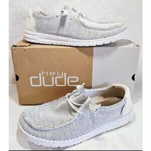 Hey Dude Wendy Soz Stone White Slip-On Shoes Women's Size 9 Comfort Shoes